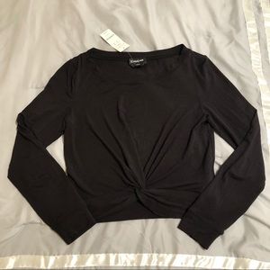 Bebe Knot Front Crop Top